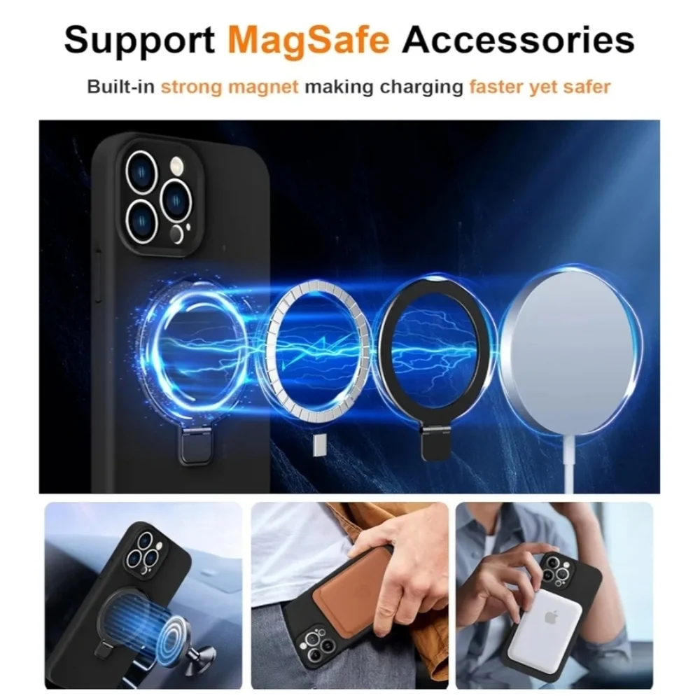 ZHK iPhone 12 Pro Max Liquid Silicone Case with Magnet Stand